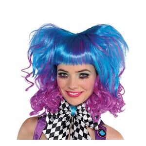NEW Mad Hatter Wig Blue purple Fits kids and adults